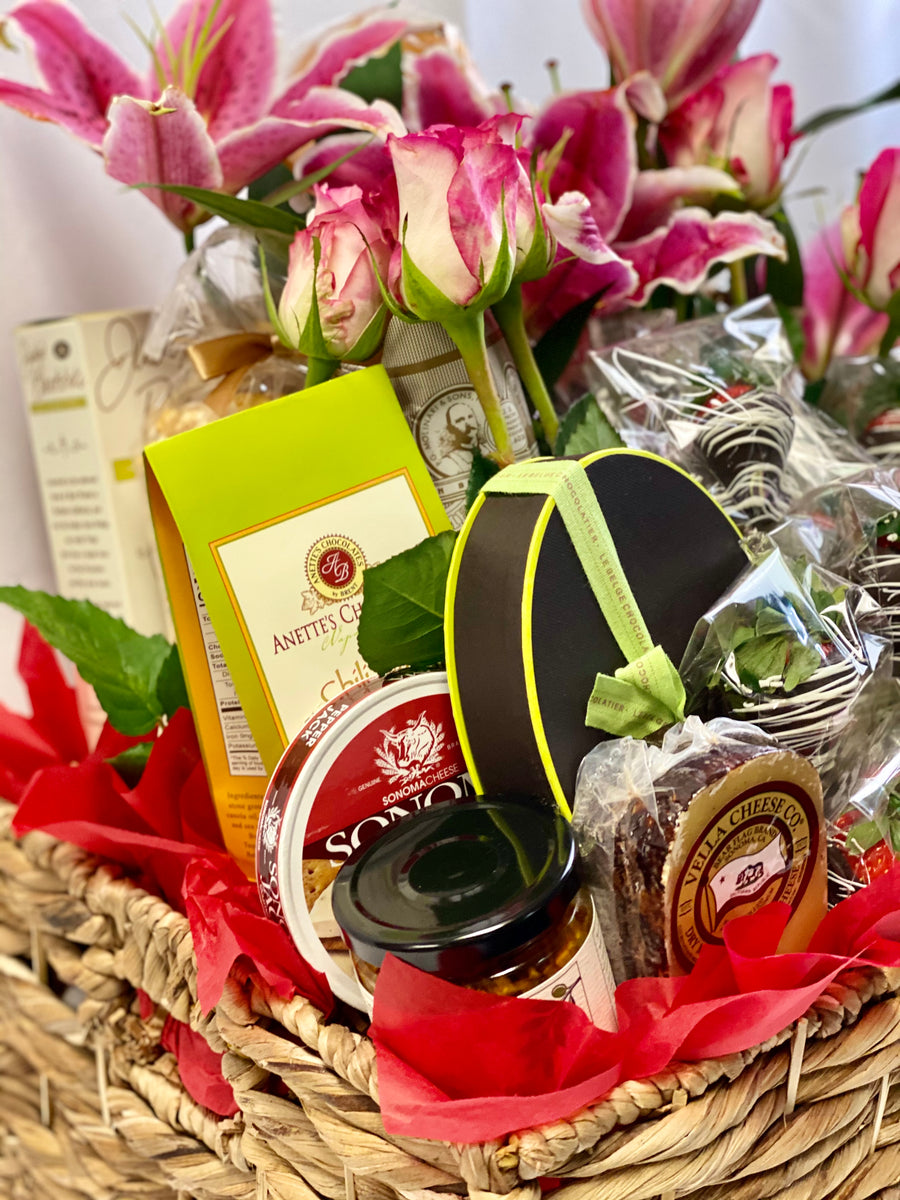 Gourmet Blossom Delight Basket – The Gifted Basket San Francisco