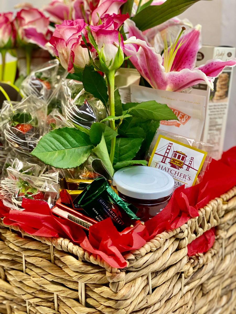 Gourmet Blossom Delight Basket – The Gifted Basket San Francisco